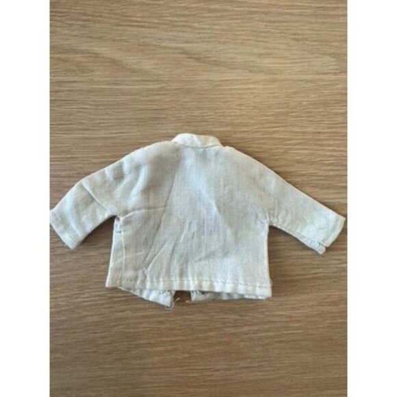 Vintage Barbie White LS jacket coat uniform gold oval snap buttons clothes top - Picture 4 of 4